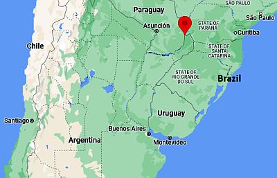 Puerto Iguazú, ubicación en el mapa