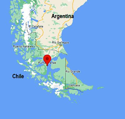 Punta Arenas, ubicación en el mapa