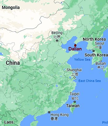 Dalian, ubicación en el mapa