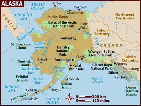 Alaska, mapa