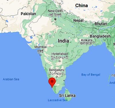 Kochi, ubicación en el mapa