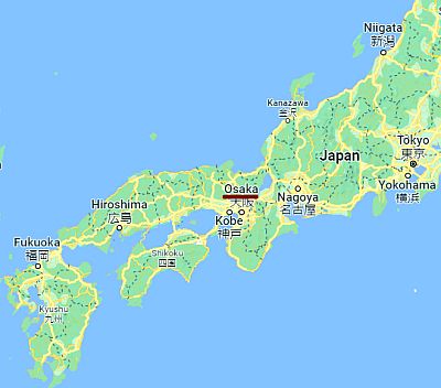 Osaka, ubicación en el mapa