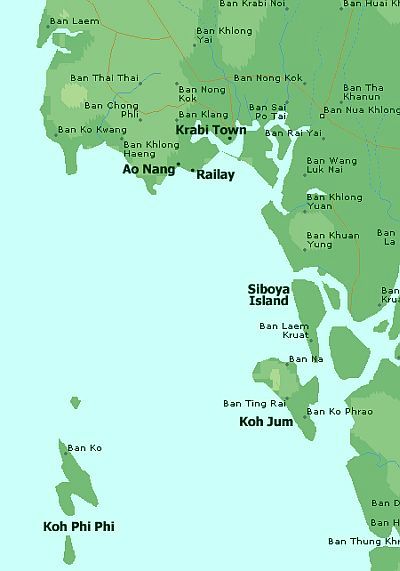 Provincia de Krabi, mapa