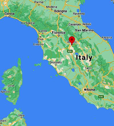 Arezzo, ubicación en el mapa