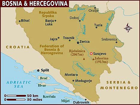 Mapa - Bosnia Herzegovina