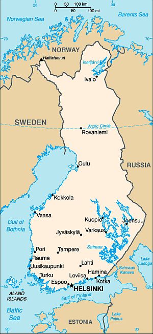 Mapa - Finlandia