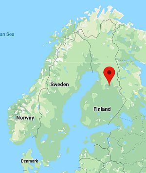 Kajaani, ubicación en el mapa