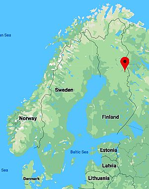 Kuusamo, ubicación en el mapa