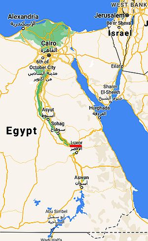 Luxor, ubicación en el mapa