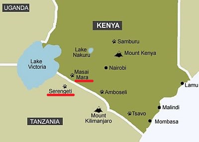 Mara y Serengueti, donde están