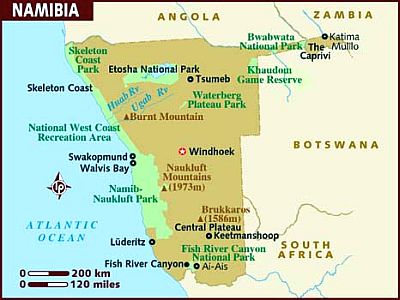 Mapa - Namibia