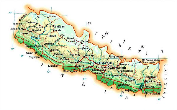 Mapa - Nepal