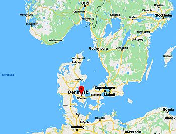 Odense, ubicación en el mapa