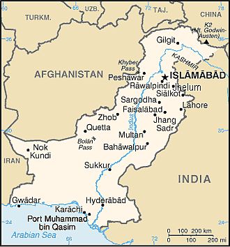 Mapa - Pakistán