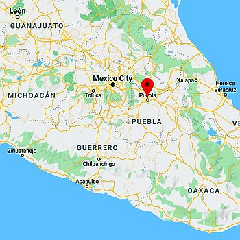 Puebla, ubicación en el mapa