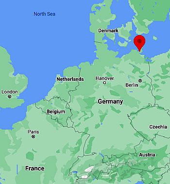 Rügen, ubicación en el mapa