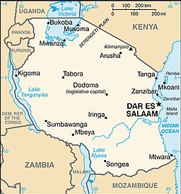 Mapa - Tanzania