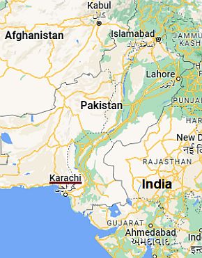 Karachi, ubicación en el mapa