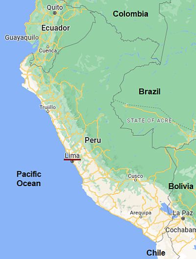Lima, ubicación en el mapa