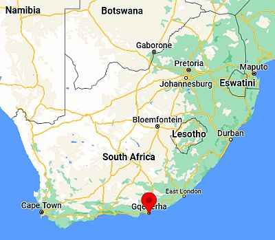 Port Elizabeth, ubicación en el mapa