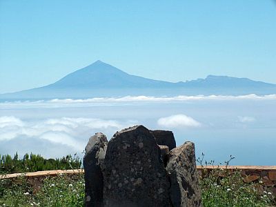 Vista desde la cima del Garajonay, Teide en el fondo