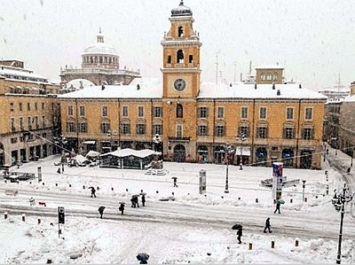 Piazza Garibaldi bajo la nieve
