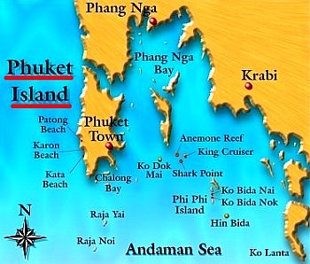 Phuket y alrededores, mapa