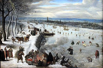 Vista de Amberes con el Escalda congelado (1590), de Lucas van Valckenborch