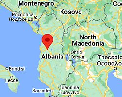 Tirana, ubicación en el mapa