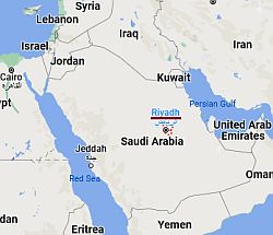 Riad, ubicación en el mapa