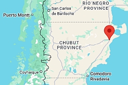 Trelew, ubicación en el mapa