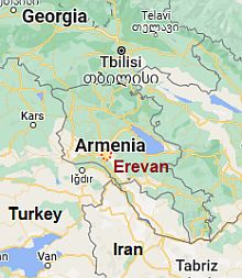 Ereván, ubicación en el mapa