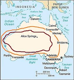 Australia, la zona de clima árido