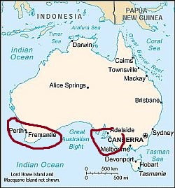 Australia, las zonas de clima mediterráneo