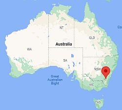 Canberra, ubicación en el mapa