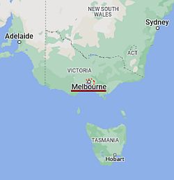 Melbourne, ubicación en el mapa