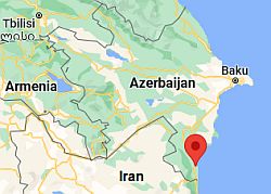 Lenkoran, ubicación en el mapa