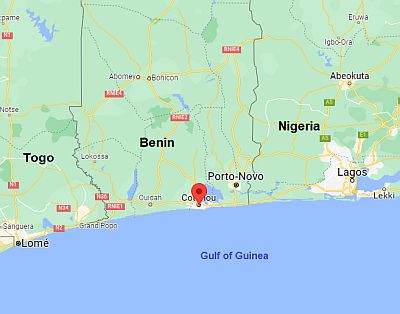 Cotonú, ubicación en el mapa
