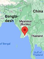 Yangon, ubicación en el mapa