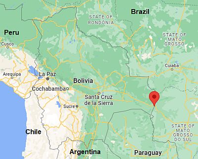Puerto Suarez, ubicación en el mapa