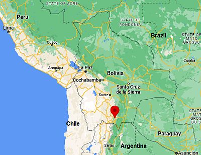 Tarija, ubicación en el mapa