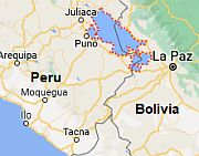 Lago Titicaca, ubicación en el mapa