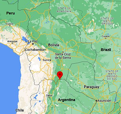 Yacuiba, ubicación en el mapa