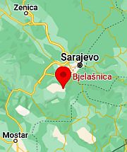 Bjelasnica, ubicación en el mapa