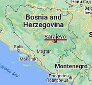 Sarajevo, ubicación en el mapa