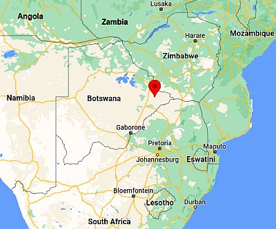 Selebi Phikwe, ubicación en el mapa