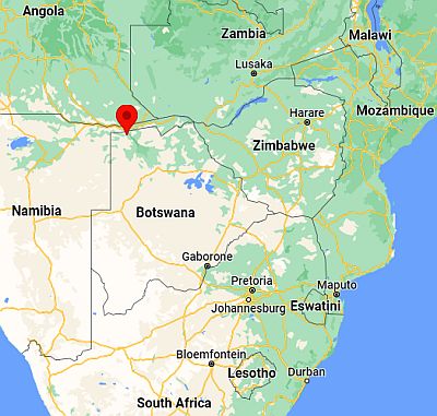 Shakawe, ubicación en el mapa