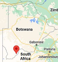 Tshabong, ubicación en el mapa