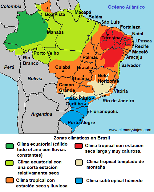 Zonas climáticas en Brasil