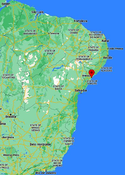 Aracaju, ubicación en el mapa